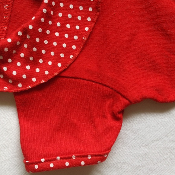 vintage teddy's choice red daisy collared peplum top 12 months baby girl - Picture 4 of 5